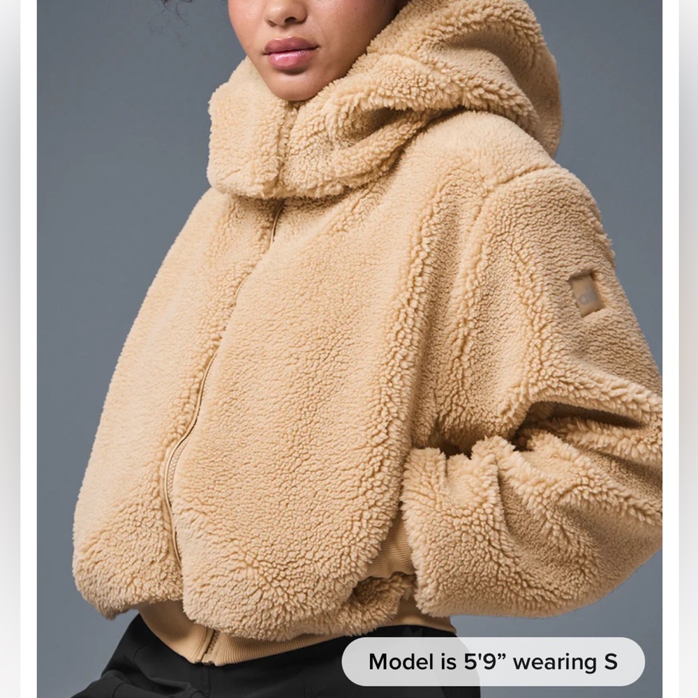 Alo Womens Foxy Sherpa Jacket Camel Small